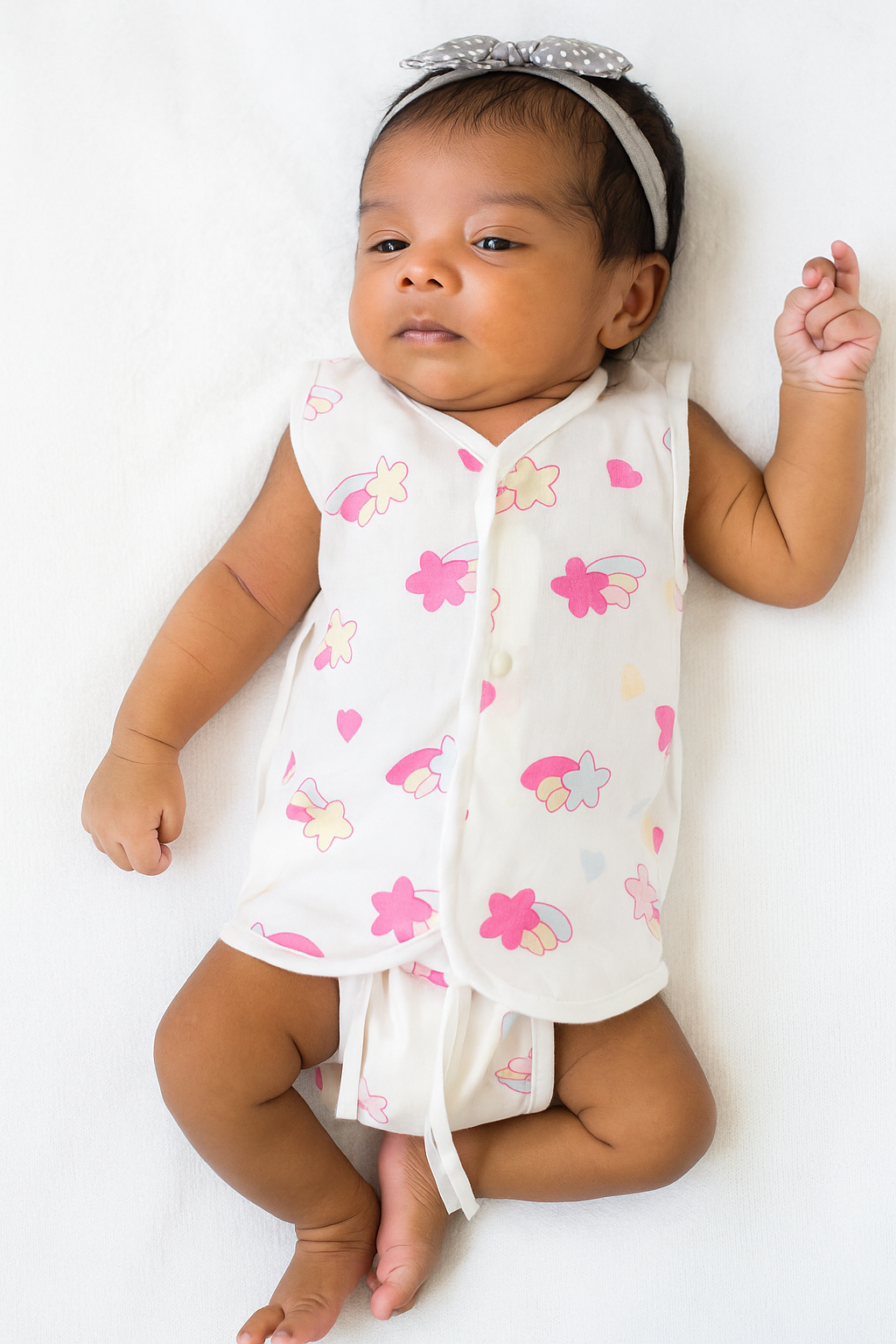 Sleeveless Jabla & Nappy Set Shooting stars (Preemie & 0-3M)